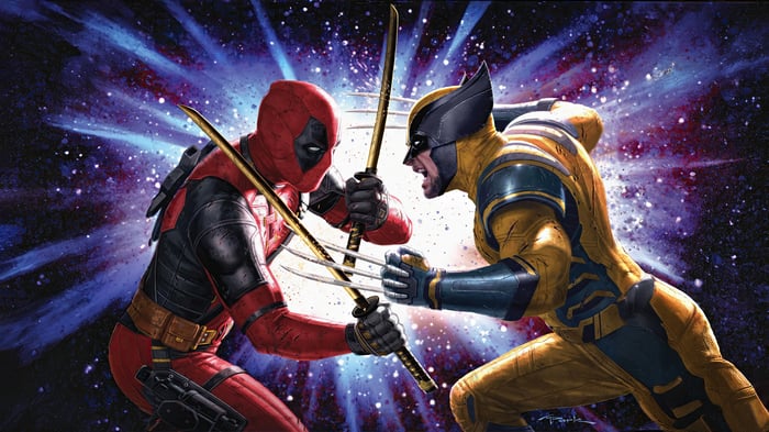 Deadpool and Wolverine Fight in Space