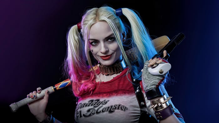 Harley Quinn holding a baseball bat