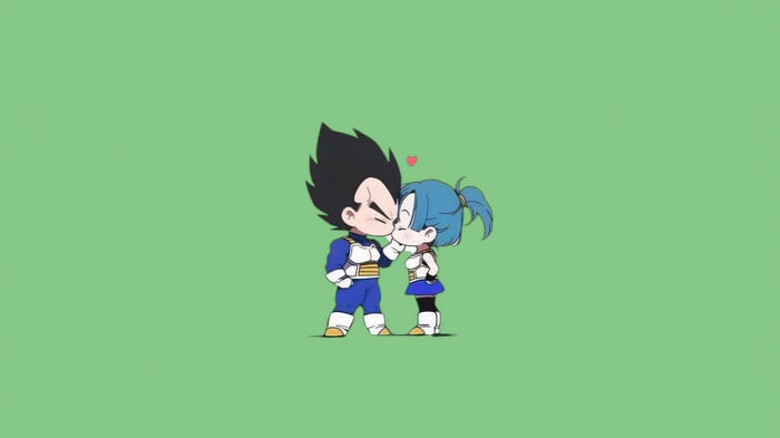 Vegeta and Bulma in a loving embrace