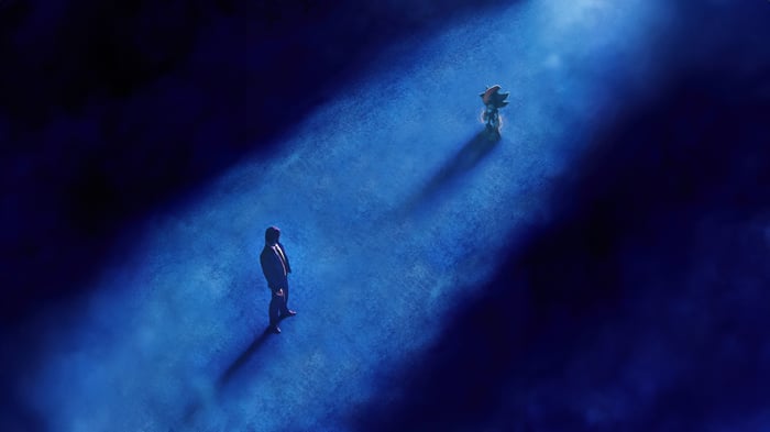 John Wick and Sonic The Hedgehog in a spotlight
