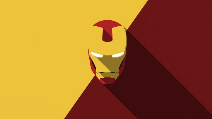 Iron Man Mask on a Split Background