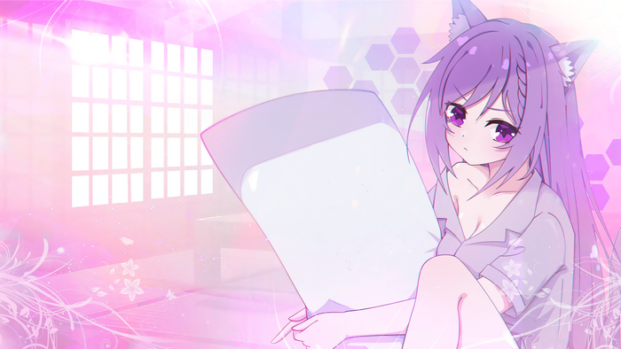 Keqing from Genshin Impact with purple hair and eyes