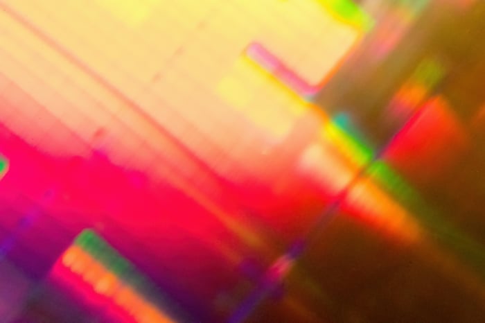 Abstract light blur formation with rainbow colors