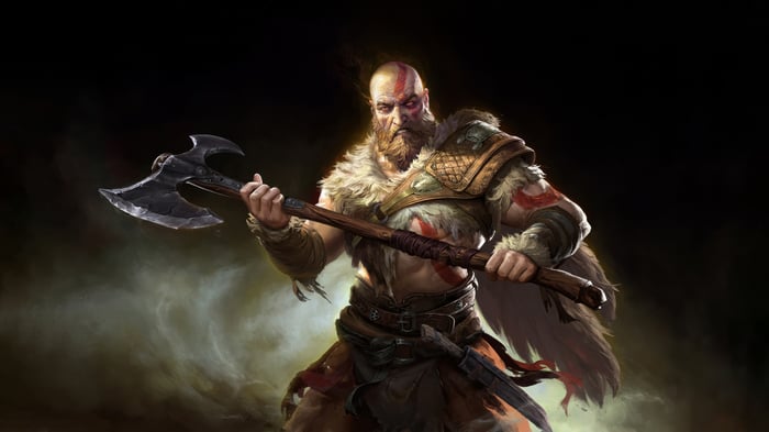 Kratos Holding His Axe