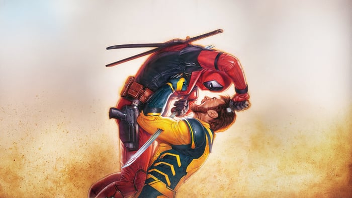Deadpool and Wolverine fight