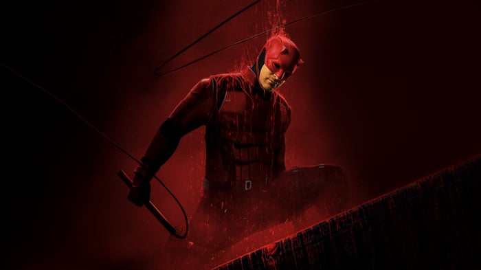 Daredevil in Red Suit with Billy Club