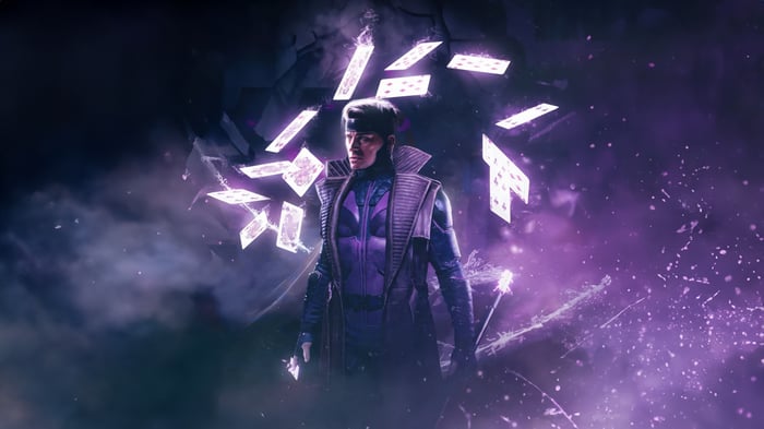 Gambit surrounded by levitating cards