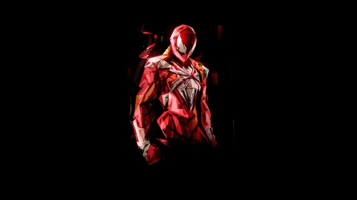 Scarlet Spider Man Low Poly Art