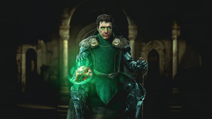 Doctor Doom holding a glowing artifact