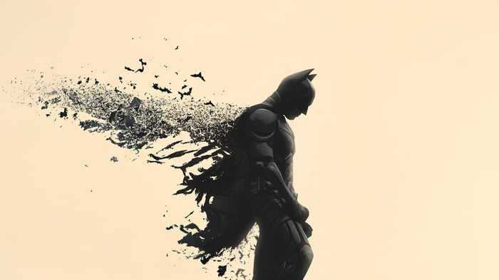 Batman Dissolving into Bats