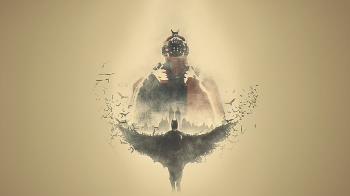 Batman and Bane Double Exposure