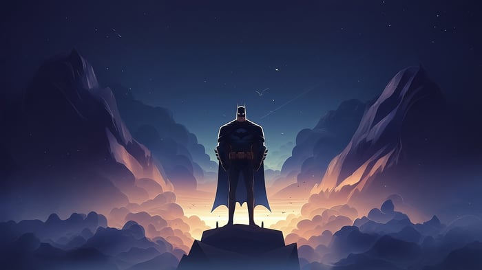 Batman Standing on a Mountain Peak