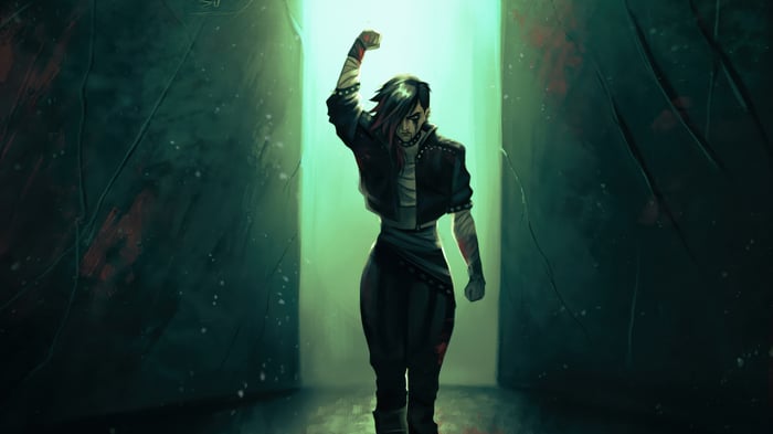 Arcane Season 2 Fan Art: Character with Fist Raised