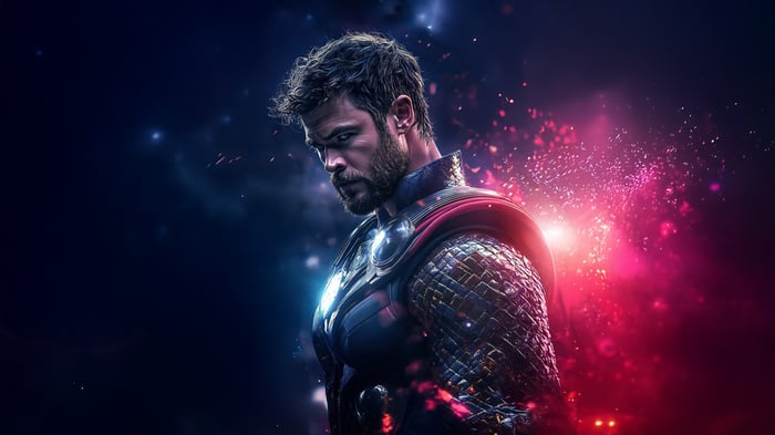 Thor Knight in Cosmic Background