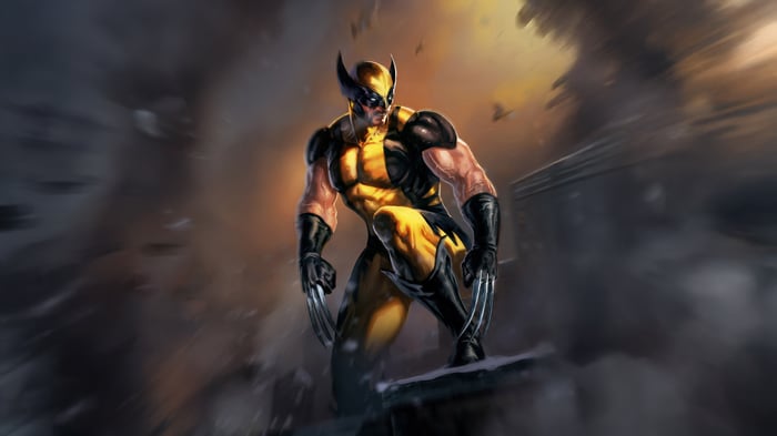 Wolverine in his iconic yellow and black suit