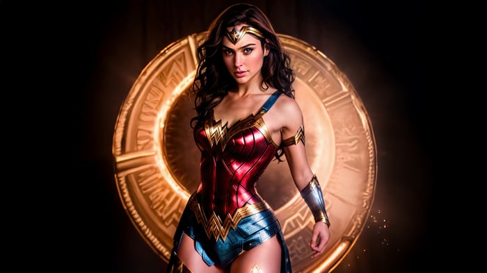 Wonder Woman with her shield