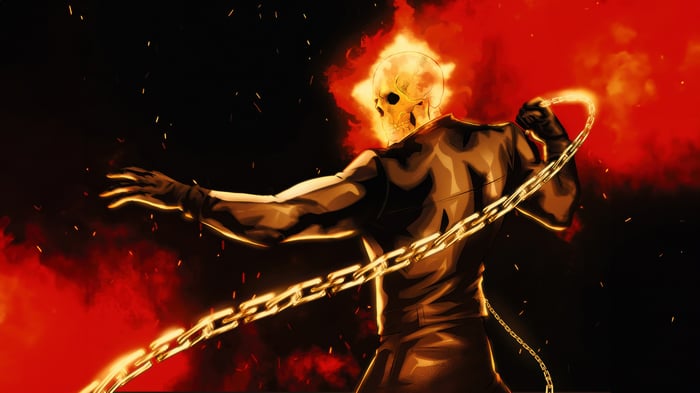 Ghost Rider with Flaming Chain