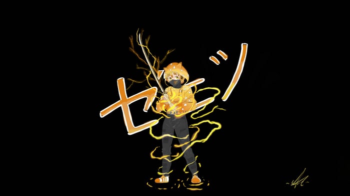 Zenitsu Agatsuma with lightning sword
