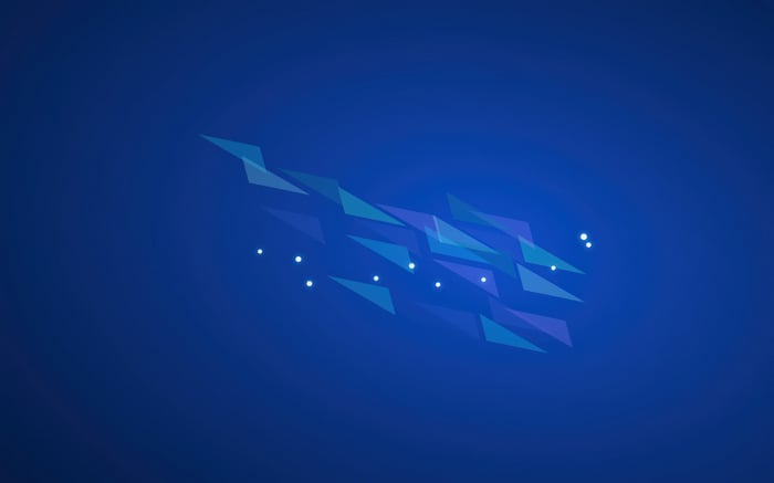 Abstract geometric shapes with glowing lights