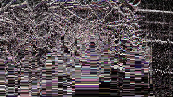 Glitch art with noise and digital distortion