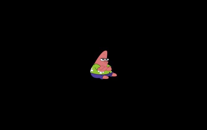 Patrick Star sitting with arms crossed