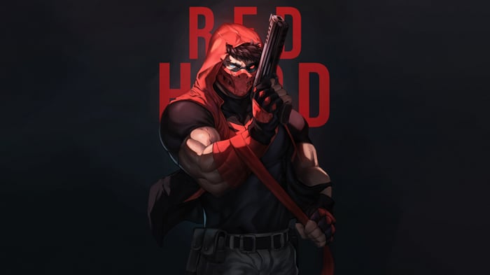 Red Hood Holding a Shotgun