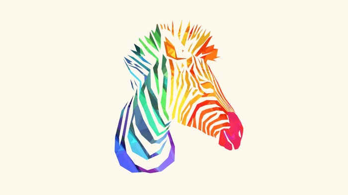 Colorful Geometric Zebra Head