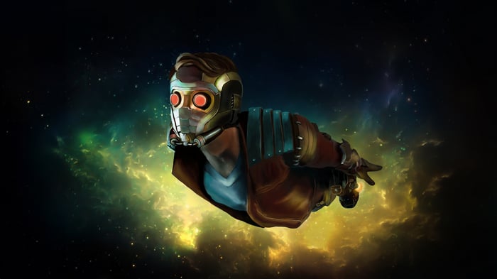 Star Lord Flying Through Space
