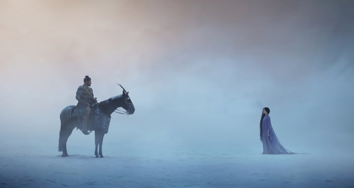 The Legend of Deification: Warrior on Horse and Woman in Mist