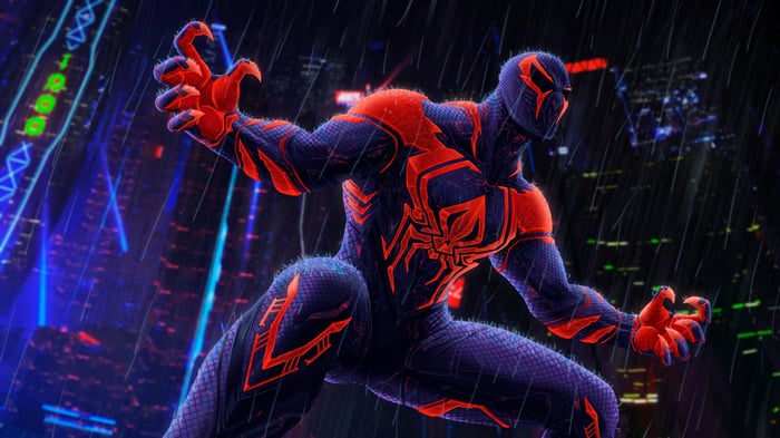 Spider-Man 2099 in a Rainy City