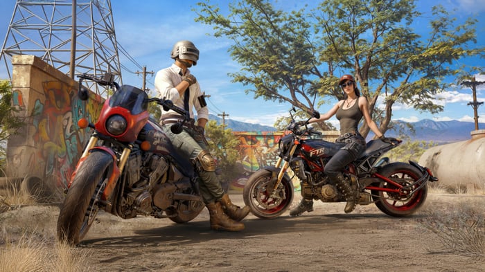 PUBG Mobile x Indian Motorcycle characters on bikes