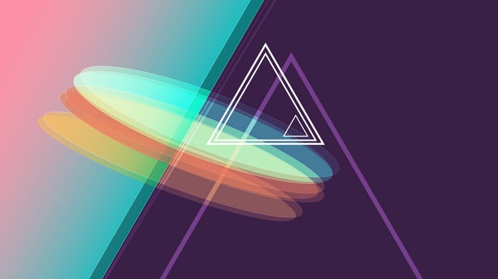 Abstract geometric shapes with gradient background