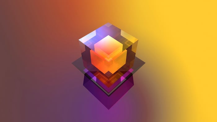 Geometric 3D Abstract Cubes with Gradient Background