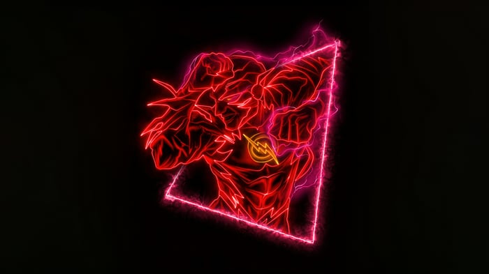 The Flash Neon Outline in Triangle