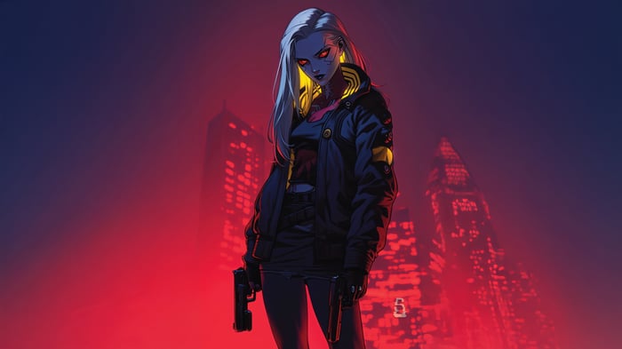 Cybernetic Assassin in Neon City