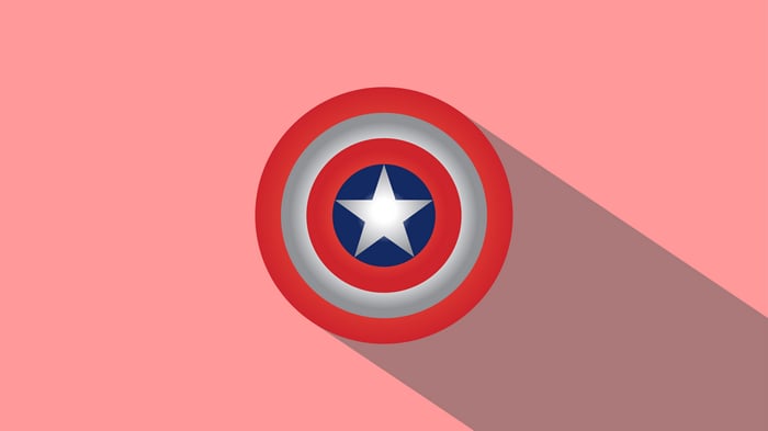 Captain America's Shield with Shadow