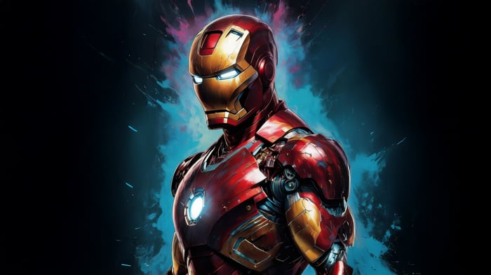 Iron Man in a red and gold suit