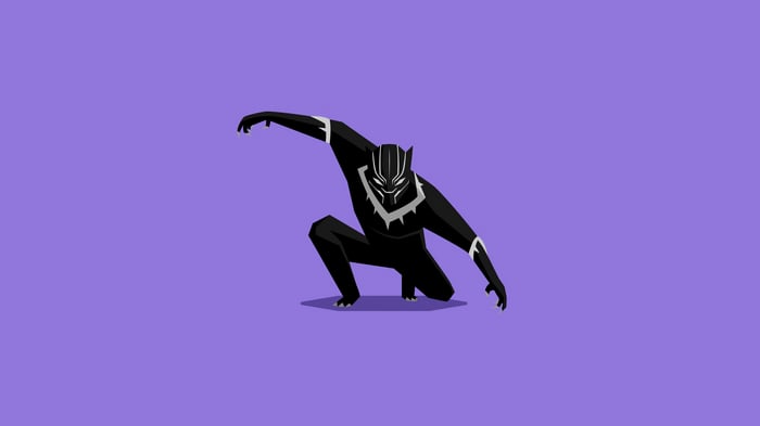 Black Panther in a Crouching Pose