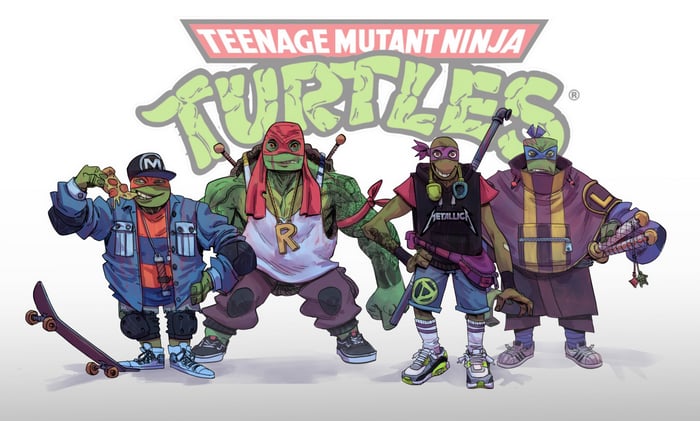 Teenage Mutant Ninja Turtles Team Posing