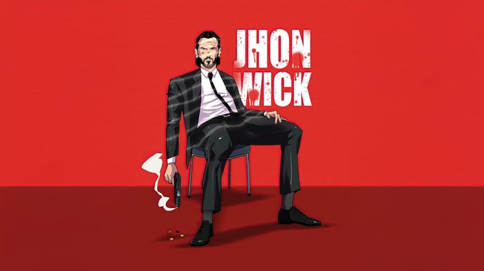Jhon Wick Sitting with Gun