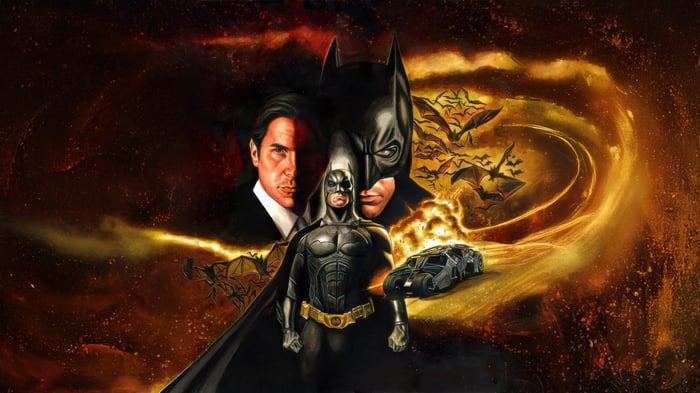 Batman Begins Artwork with Christian Bale
