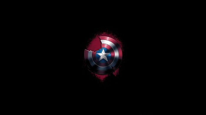 Captain America's Broken Shield with Red Splatter