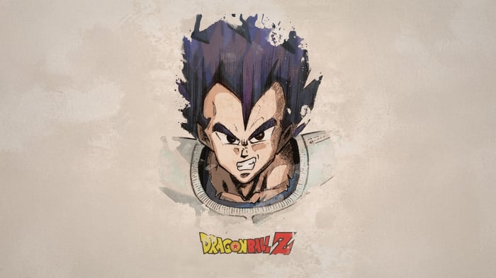 Dragon Ball Z Vegeta Watercolor Art