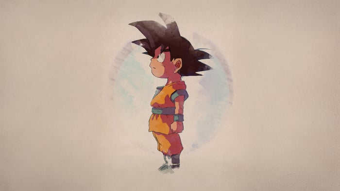 Kid Goku in Orange Gi