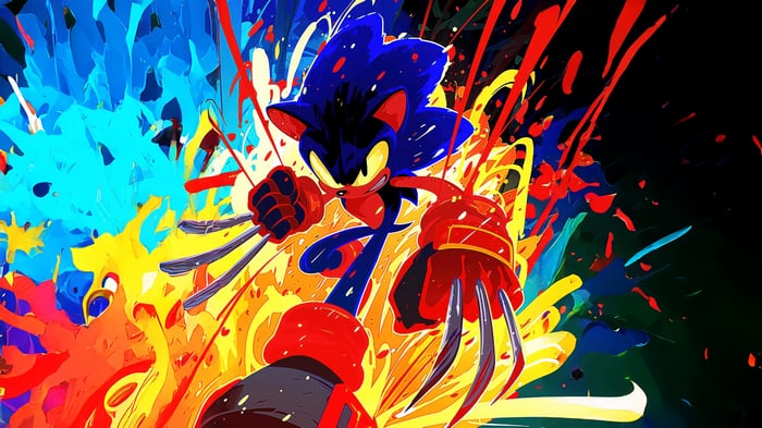 Sonic the Hedgehog with Wolverine Claws