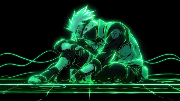 Kakashi Hatake from Naruto in neon green