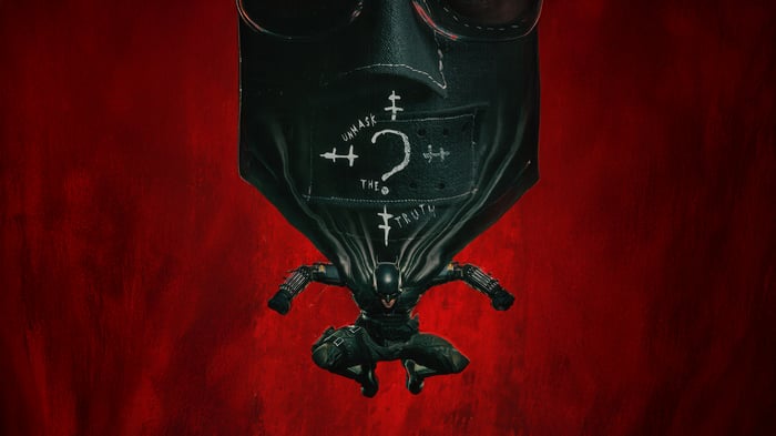 The Batman with Riddler's Mask and Symbols