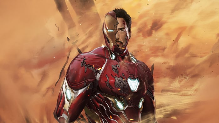 Iron Man in damaged armor