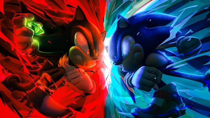 Shadow the Hedgehog and Sonic the Hedgehog clash