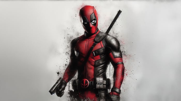 Deadpool with Katana and Gun